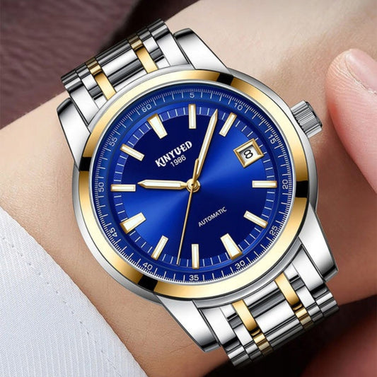 Vyriškas automatinis mechaninis prabangus laikrodis su datos rodikliu + dėžutė