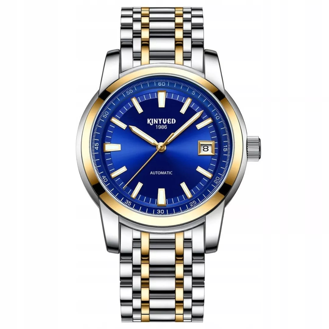 Vyriškas automatinis mechaninis prabangus laikrodis su datos rodikliu + dėžutė