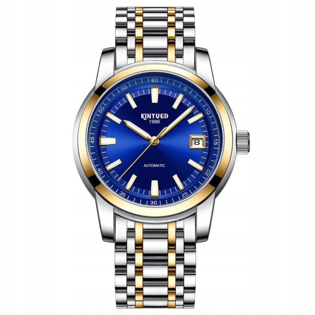 Vyriškas automatinis mechaninis prabangus laikrodis su datos rodikliu + dėžutė