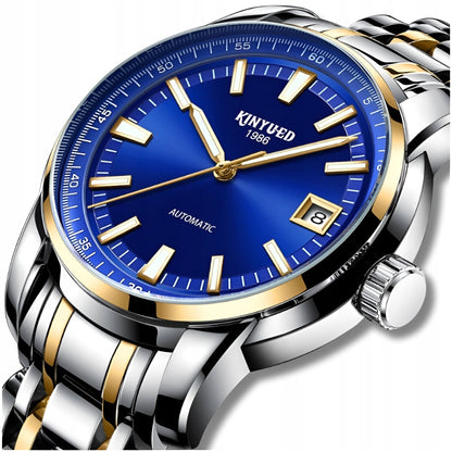 Vyriškas automatinis mechaninis prabangus laikrodis su datos rodikliu + dėžutė