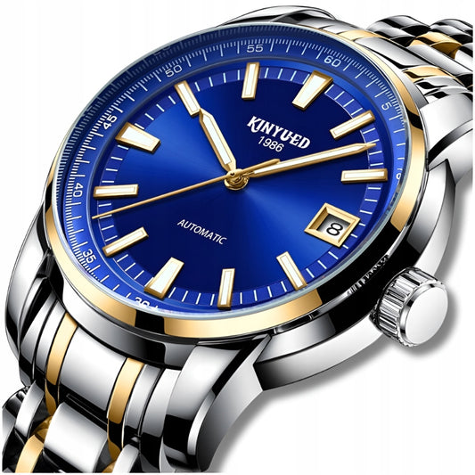 Vyriškas automatinis mechaninis prabangus laikrodis su datos rodikliu + dėžutė