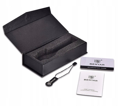 Vyriškas laikrodis BENYAR klasikinis elegantiškas chronografas datos rodiklis + dėžutė