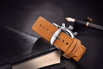 Vyriškas laikrodis BENYAR klasikinis elegantiškas chronografas datos rodiklis + dėžutė