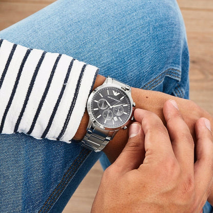 Vyriškas laikrodis EMPORIO ARMANI AR2434 - RENATO + Dėžutė Sertifikatas Komplektas