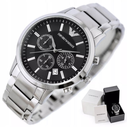 Vyriškas laikrodis EMPORIO ARMANI AR2434 - RENATO + Dėžutė Sertifikatas Komplektas