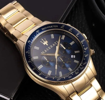 Vyriškas laikrodis MASERATI SFIDA R8873640008 Auksas Originalus 24 mėn. garantija + Dėžutė