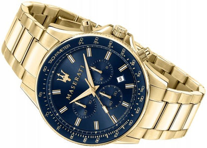 Vyriškas laikrodis MASERATI SFIDA R8873640008 Auksas Originalus 24 mėn. garantija + Dėžutė