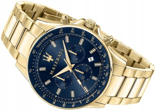 Vyriškas laikrodis MASERATI SFIDA R8873640008 Auksas Originalus 24 mėn. garantija + Dėžutė