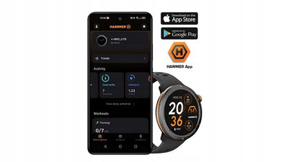 Išmanusis laikrodis Hammer Smartwatch 2 lite + Oranžinis dirželis komplekte!