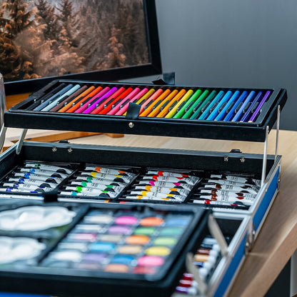 Meninis rinkinys tapybai ir piešimui vaikams, KREIDELĖS DĖKLE, 145 el.