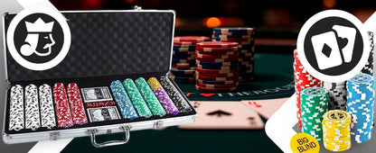 Pokerio rinkinys 500 žetonų, lagaminas, kortos, Teksaso kauliukai, didelis