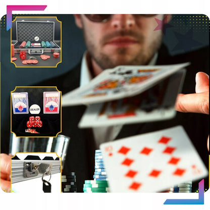 Pokerio rinkinys 300 žetonų lagamine