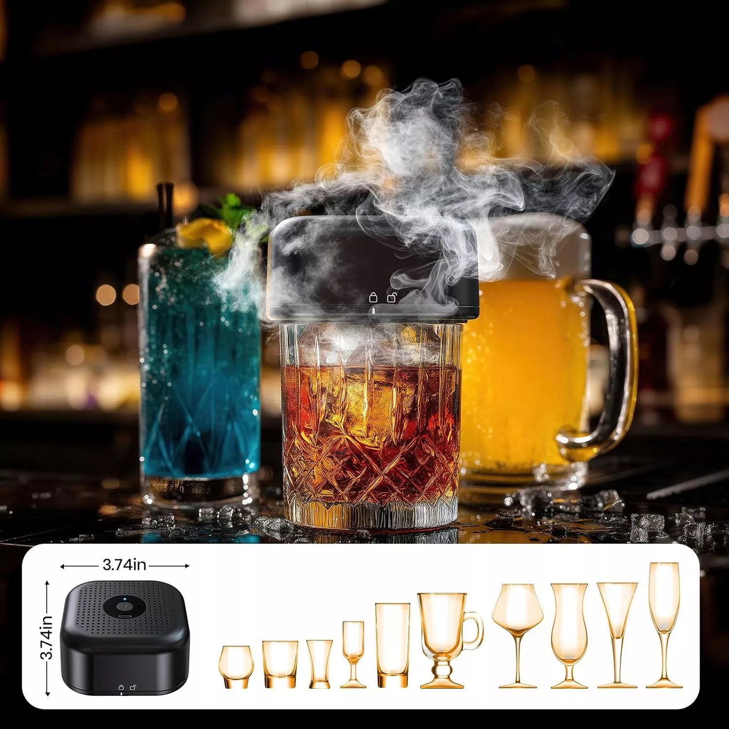 AUTOMATINIS KOKTEILIŲ RŪKYMO RINKINYS BARUI SMART SMOKER DOVANŲ