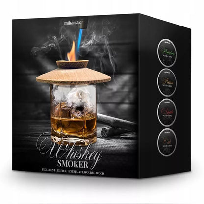 Rūkymo rinkinys „Whisky Smoker“ su medienos drožlėmis (dovana vyrui)