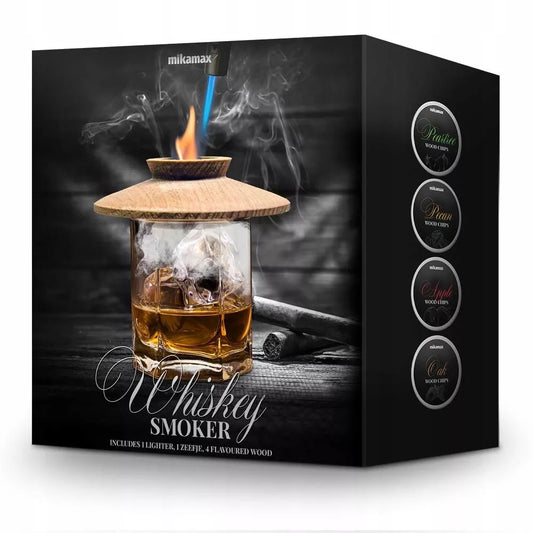 Rūkymo rinkinys „Whisky Smoker“ su medienos drožlėmis (dovana vyrui)