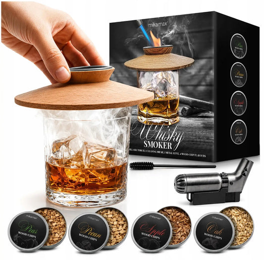 ZESTAW DO WĘDZENIA WHISKY SMOKER + DREWIENKA - PREZENT DLA CHŁOPAKA FACETA