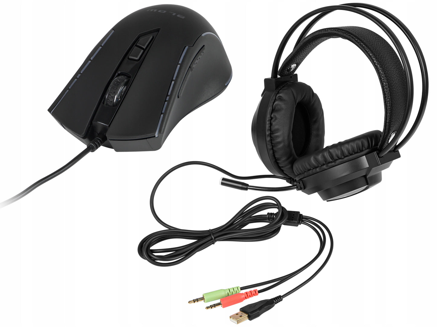 Žaidimų rinkinys žaidėjams: Klaviatūra, pelė, ausinės RGB LED 4-in-1