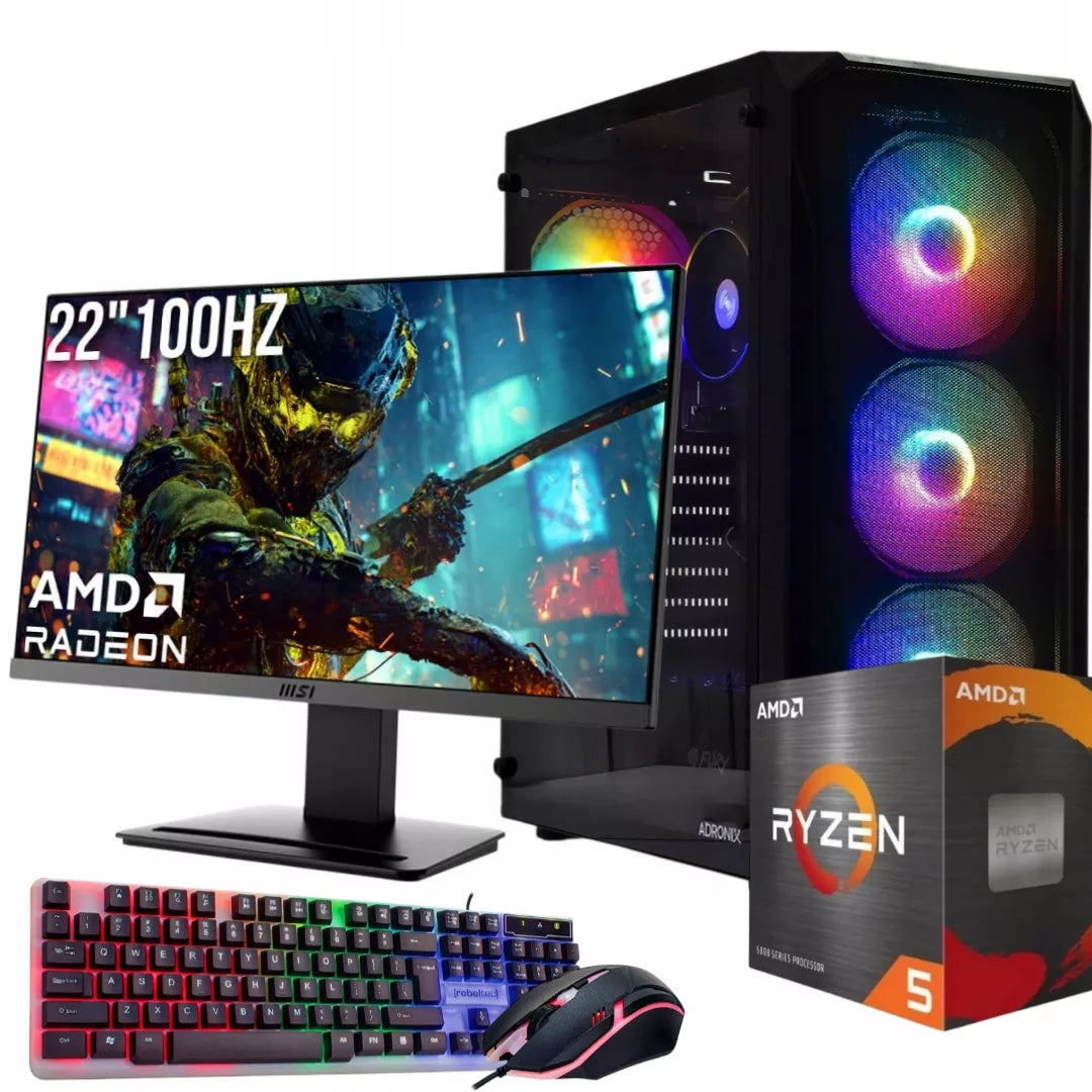 Žaidimų komplektas su 22″ 100 Hz monitoriumi – Ryzen 5 3400G, Vega 11, 16 GB RAM, 512 GB SSD