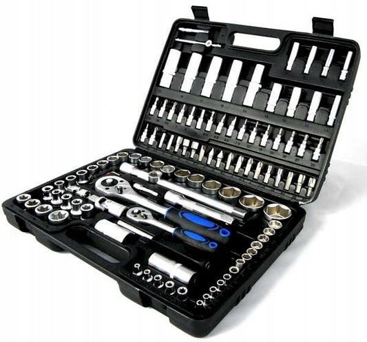 108 ELEMENTŲ SUKTUKŲ RAKTŲ KOMPLEKTAS DĖŽUTĖJE KOLEKTORIAI 1/4rdquo; 1/2rdquo; TORX TARPIKLIS