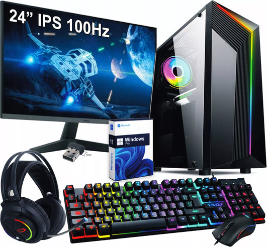 Žaidimų kompiuteris su 24″ LED – Ryzen 5, Radeon RX, 16 GB RAM, 1 TB SSD, Windows 11