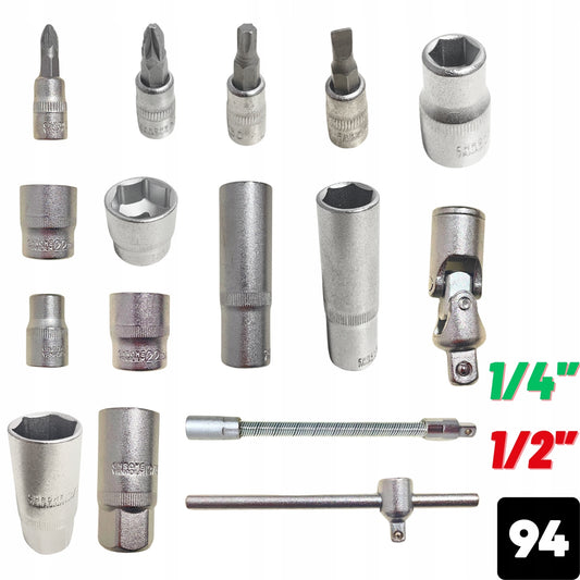 SUKILTYNIŲ RAKTŲ KOMPLEKTAS 94 ELEMENTAI DIDELIS TVIRTAS