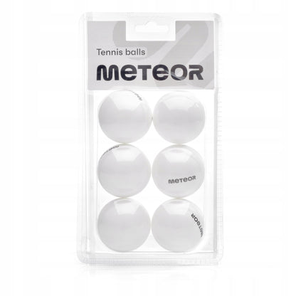 Stalo teniso kamuoliukų rinkinys METEOR, 6 vnt., balti