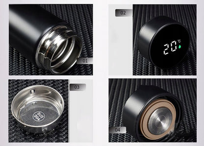 Dovanų rinkinys: Termosas su LED ekranėliu, rašiklis, užrašų knygelė. Dovana šventėms.