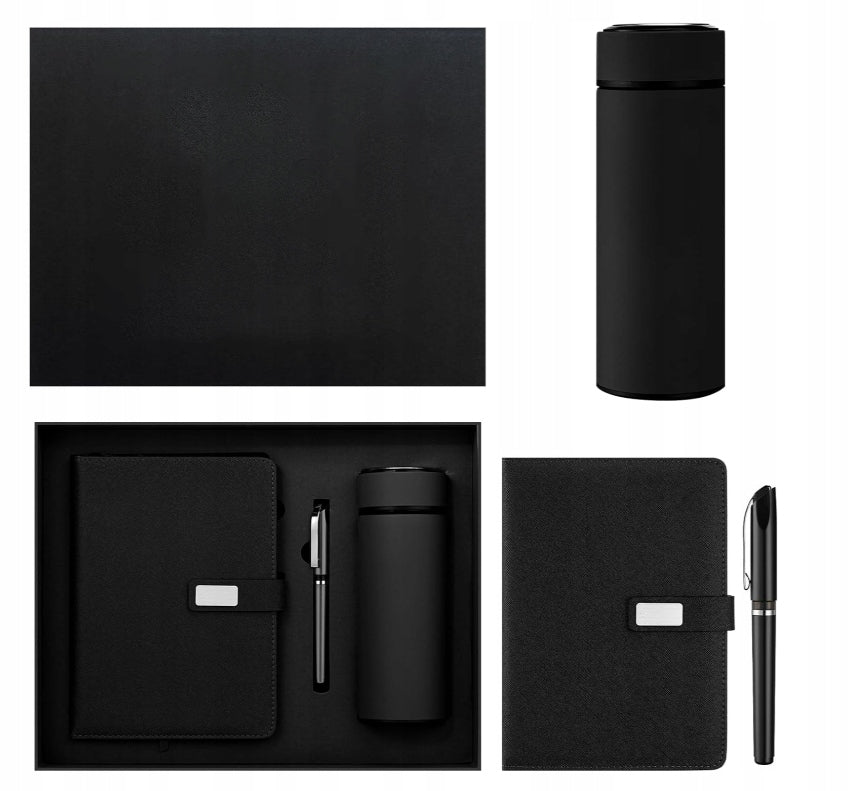 Dovanų rinkinys: Termosas su LED ekranėliu, rašiklis, užrašų knygelė. Dovana šventėms.