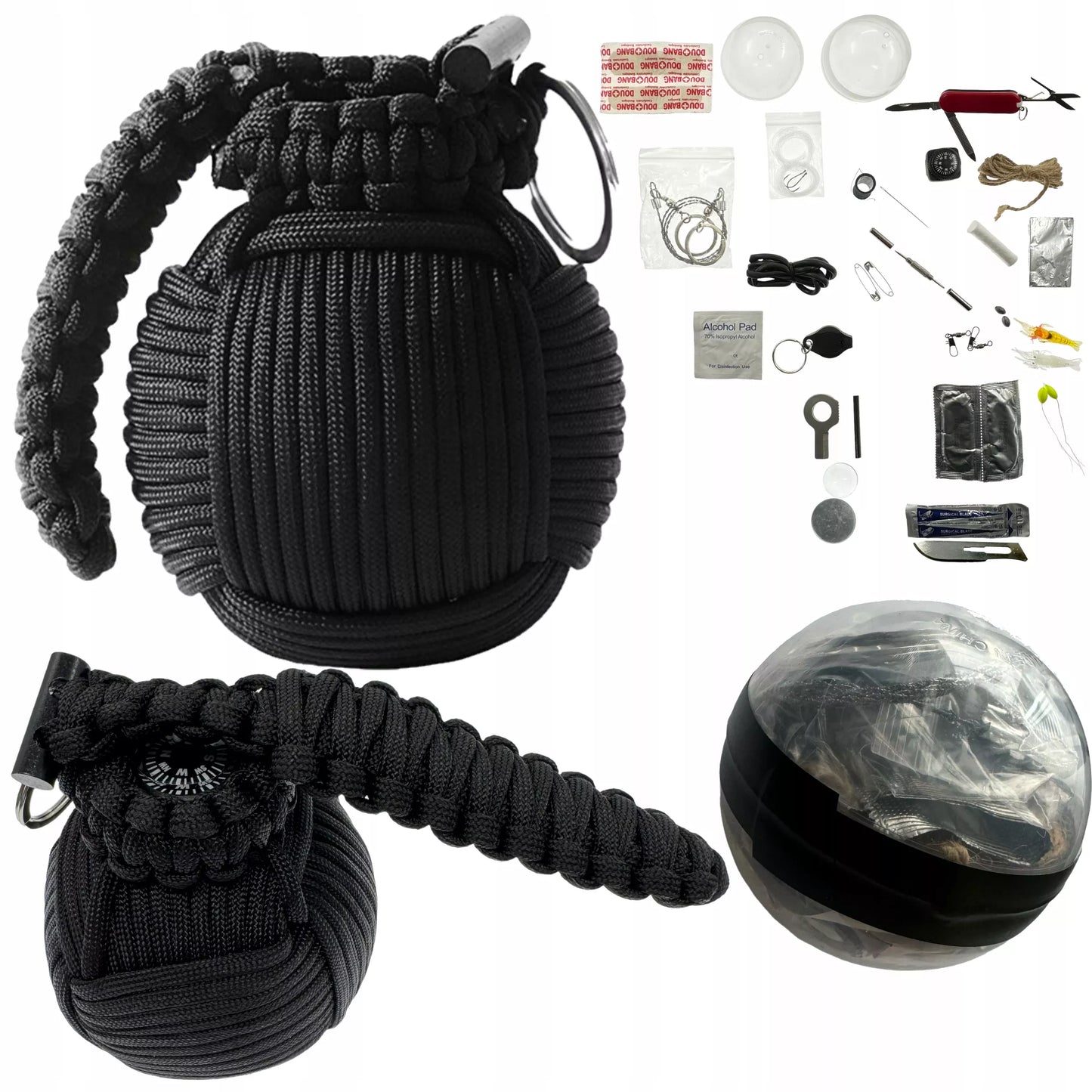 Survivalo rinkinys granata Paracord 28m 38W1