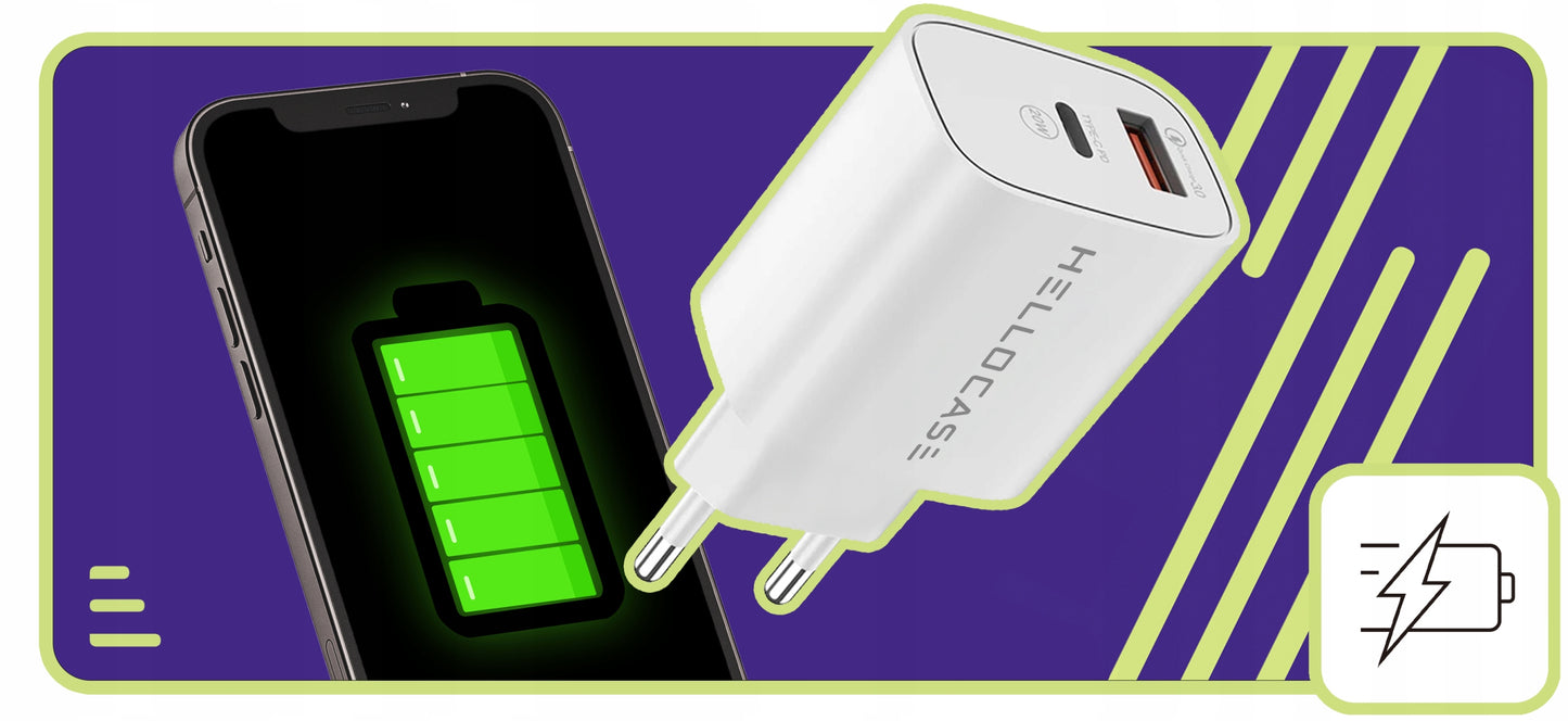 Rinkinys | Greitas sieninis USB TYPE-C įkroviklis + TYPE C laidas | PD20W 3000mA