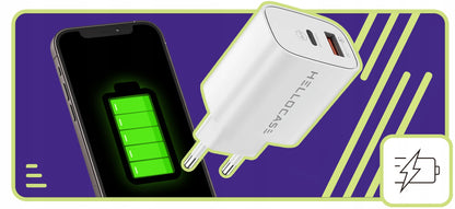 Rinkinys | Greitas sieninis USB TYPE-C įkroviklis + TYPE C laidas | PD20W 3000mA