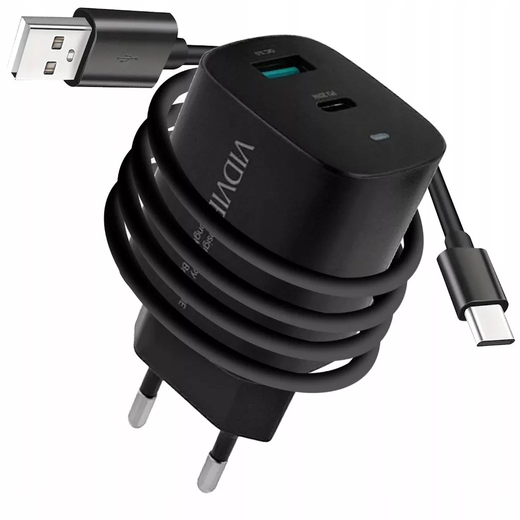 Rinkinys | Greitas sieninis USB TYPE-C įkroviklis + TYPE C laidas | PD20W 3000mA