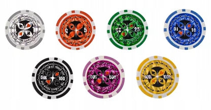 Pokerio Žetonų Rinkinys Texas Hold'em + 2 Kortų Kaladės