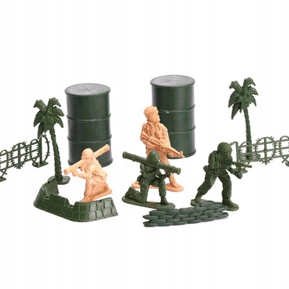 Plastikiniai kareivėliai Rinkinys 307 Elementai Figūrėlės Karinė Bazė Armija