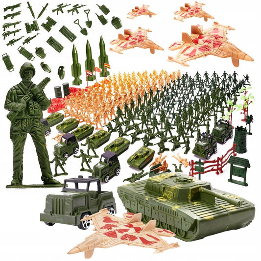 Plastikiniai kareivėliai Rinkinys 307 Elementai Figūrėlės Karinė Bazė Armija