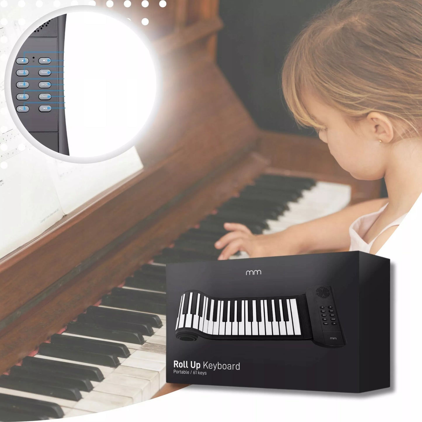 Vaikų muzikinė planšetė „SukamaFortas“ – mokomės groti klaviatūra