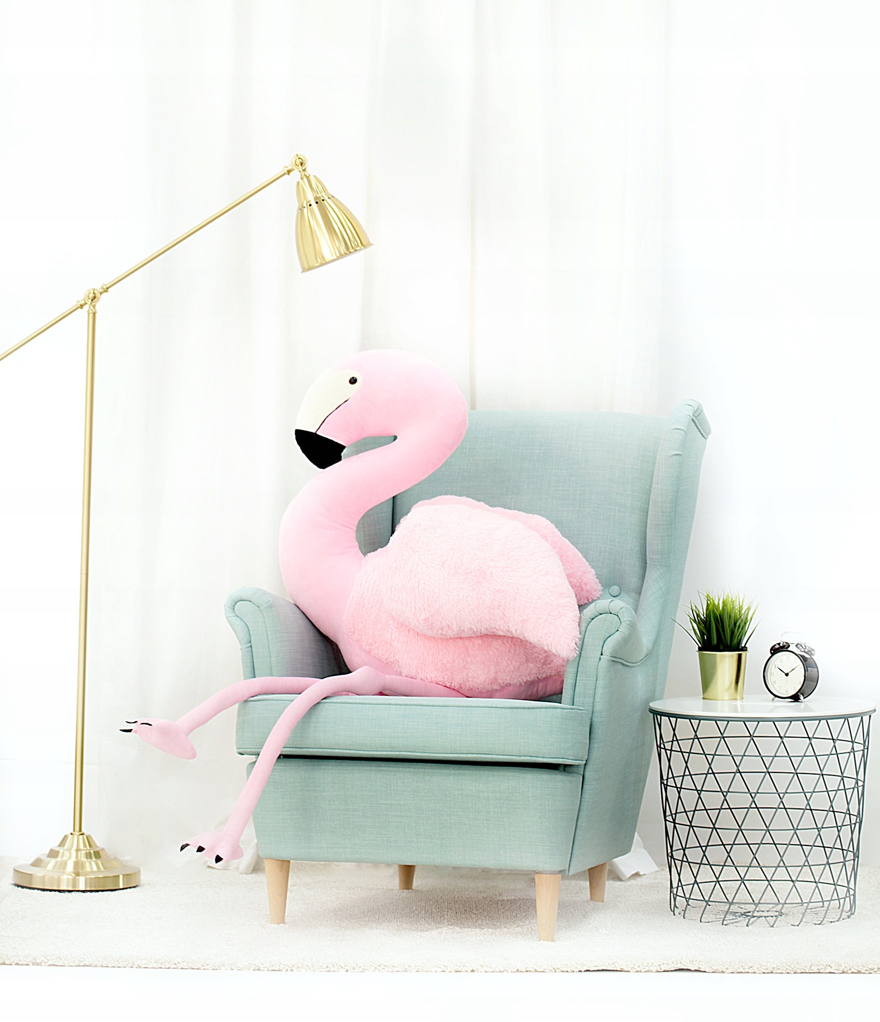 Gigantiškas žaislas pliušinis didelis rausvas lokys didelis flamingas 150 cm