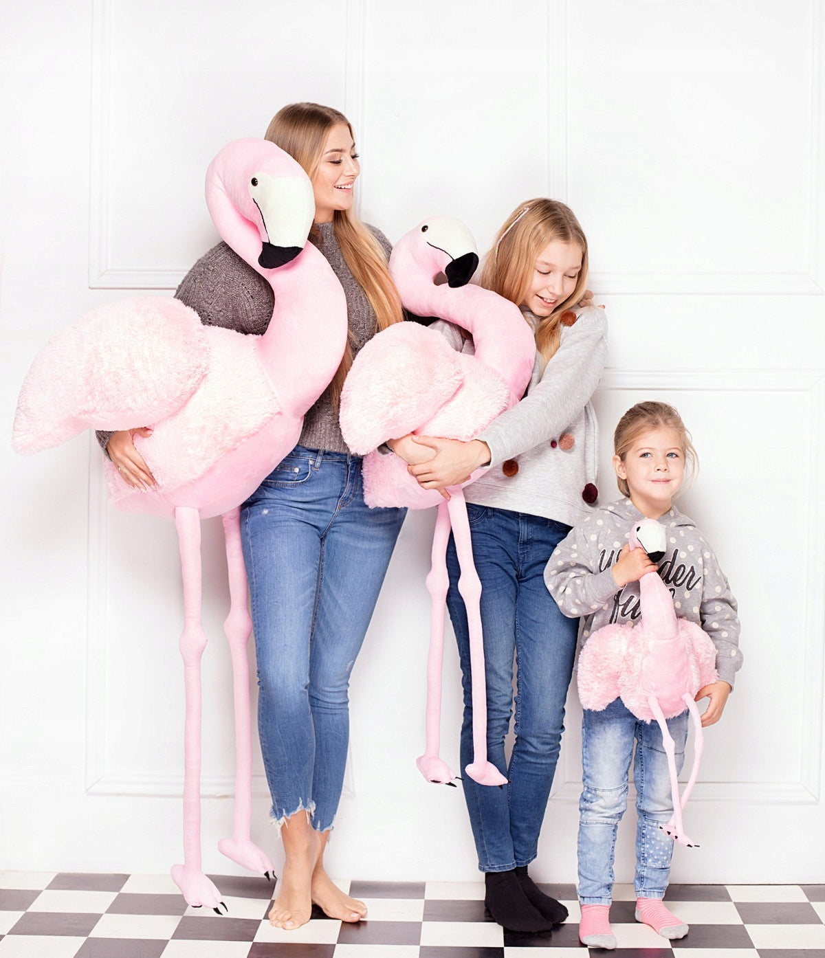 Gigantiškas žaislas pliušinis didelis rausvas lokys didelis flamingas 150 cm