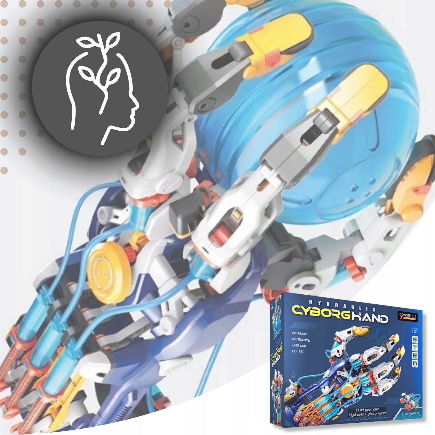Interaktyvus Edukacinis Robotas Vaikams: Hidraulinė Kiborgo Ranką