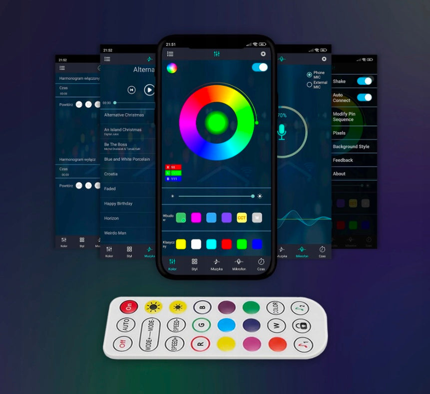 Žaidimų apšvietimas „HexaGlow RGB“ (12 vnt.)