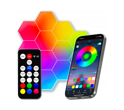 Žaidimų apšvietimas „HexaGlow RGB“ (12 vnt.)