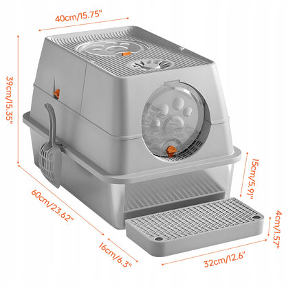 Uždara nerūdijančio plieno kačių tualeto dėžutė Higieniška, atspari kvapams, lengvai valoma