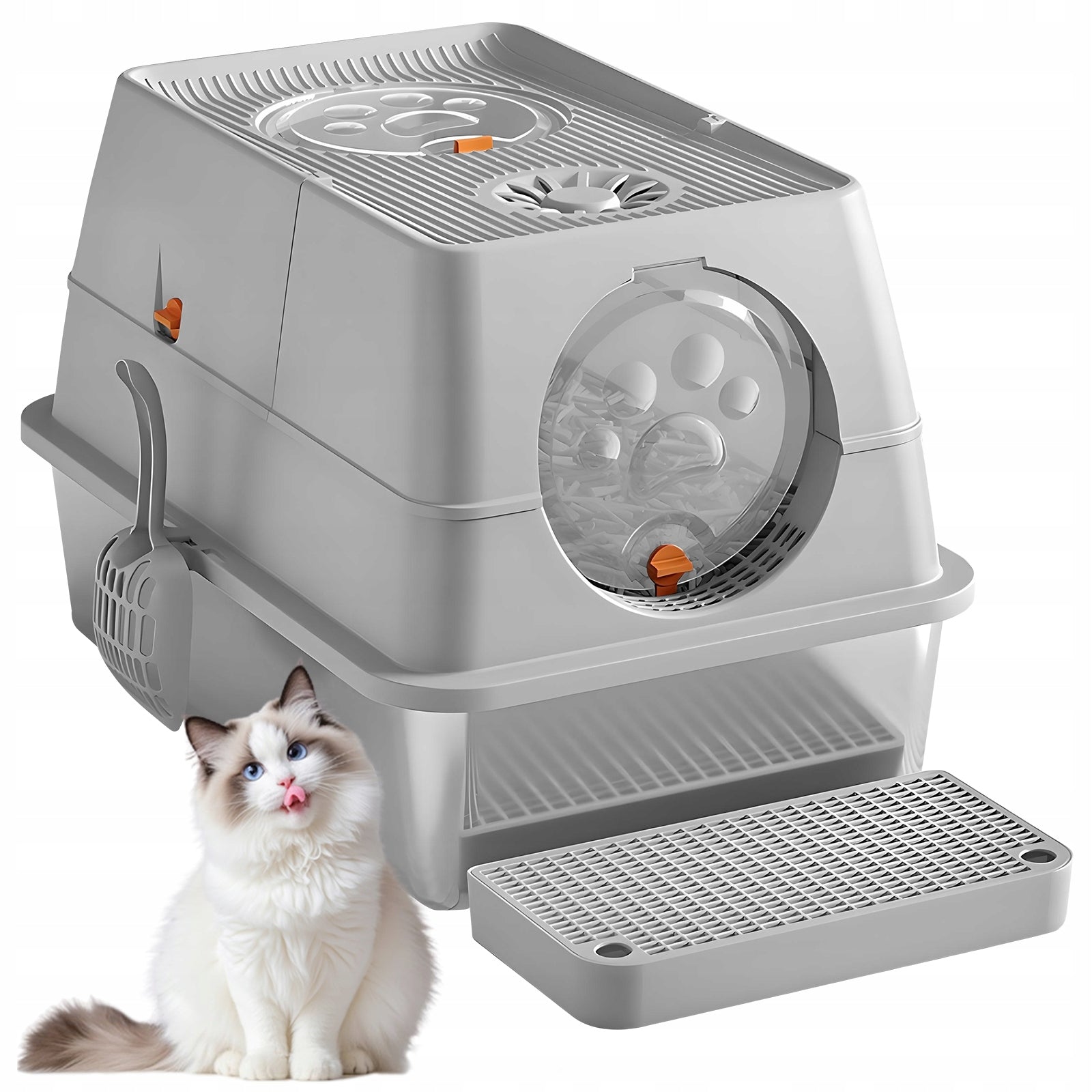 Uždara nerūdijančio plieno kačių tualeto dėžutė Higieniška, atspari kvapams, lengvai valoma