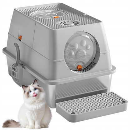 Uždara nerūdijančio plieno kačių tualeto dėžutė Higieniška, atspari kvapams, lengvai valoma