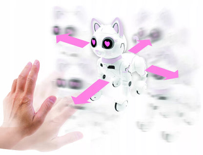 Valdomas nuotoliniu būdu robotas katė, programuojamas, išmanus, su šviesomis ir garsu