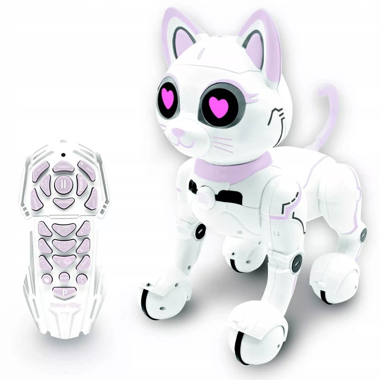 Valdomas nuotoliniu būdu robotas katė, programuojamas, išmanus, su šviesomis ir garsu