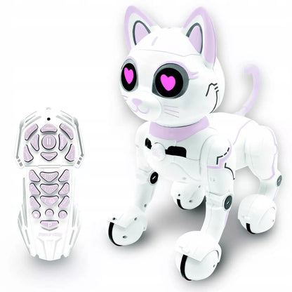 Valdomas nuotoliniu būdu robotas katė, programuojamas, išmanus, su šviesomis ir garsu