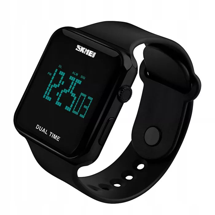 Moteriškas elektroninis sportinis laikrodis SKMEI su data, signalizacija ir apšvietimu