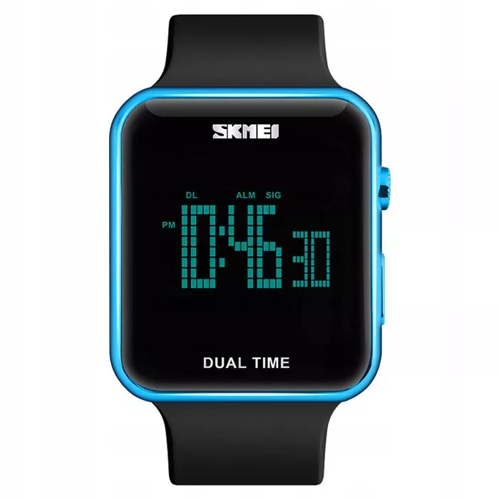 Moteriškas elektroninis sportinis laikrodis SKMEI su data, signalizacija ir apšvietimu