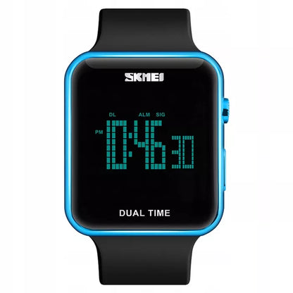 Moteriškas elektroninis sportinis laikrodis SKMEI su data, signalizacija ir apšvietimu